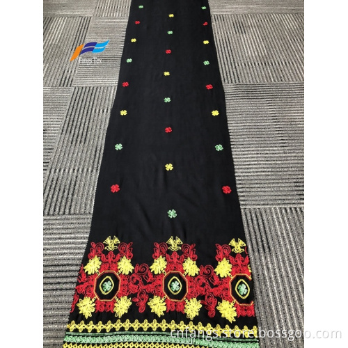 100% Polyester Wool Peach Embroiderd Formal Black Fabrics